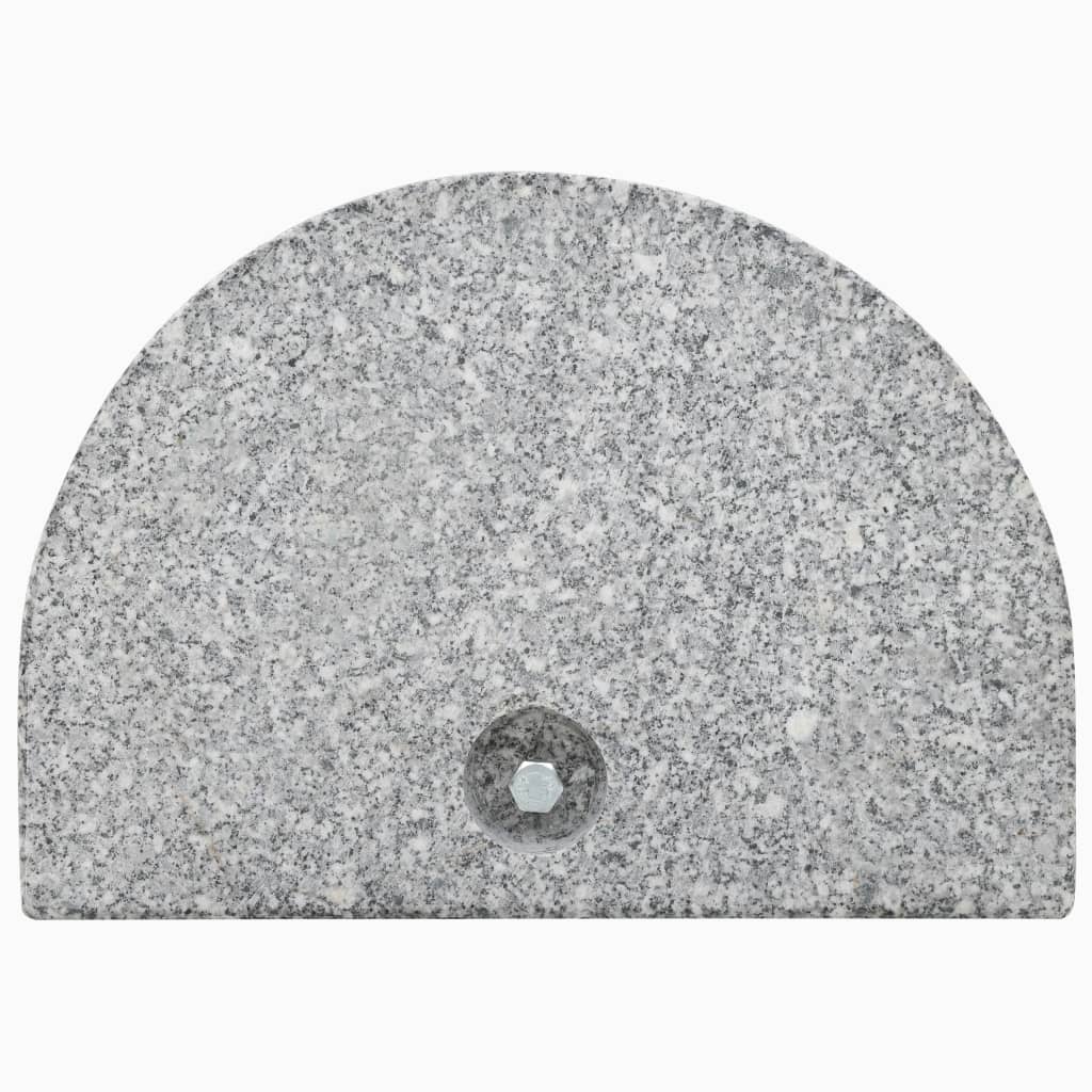 vidaXL Podstawa pod parasol, granitowa, 10 kg, zaokrąglona, szara