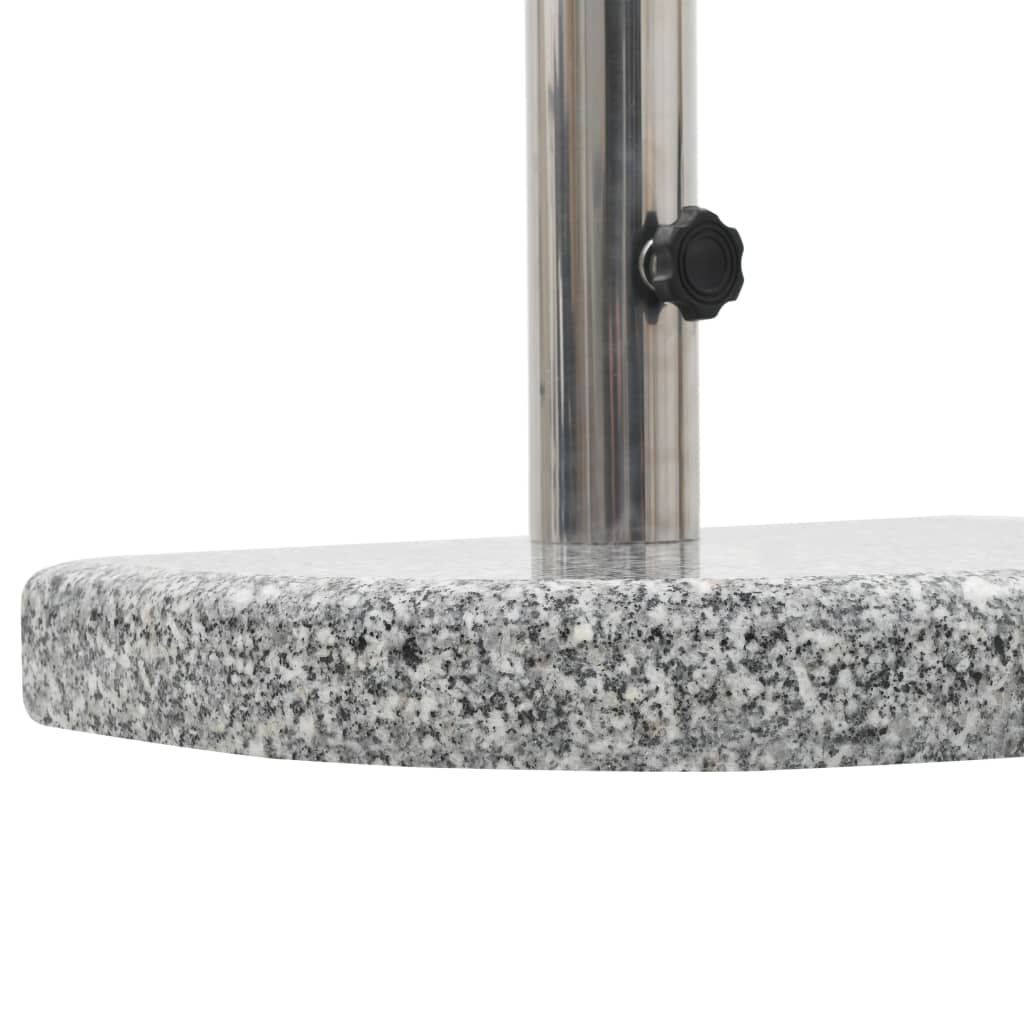 vidaXL Podstawa pod parasol, granitowa, 10 kg, zaokrąglona, szara