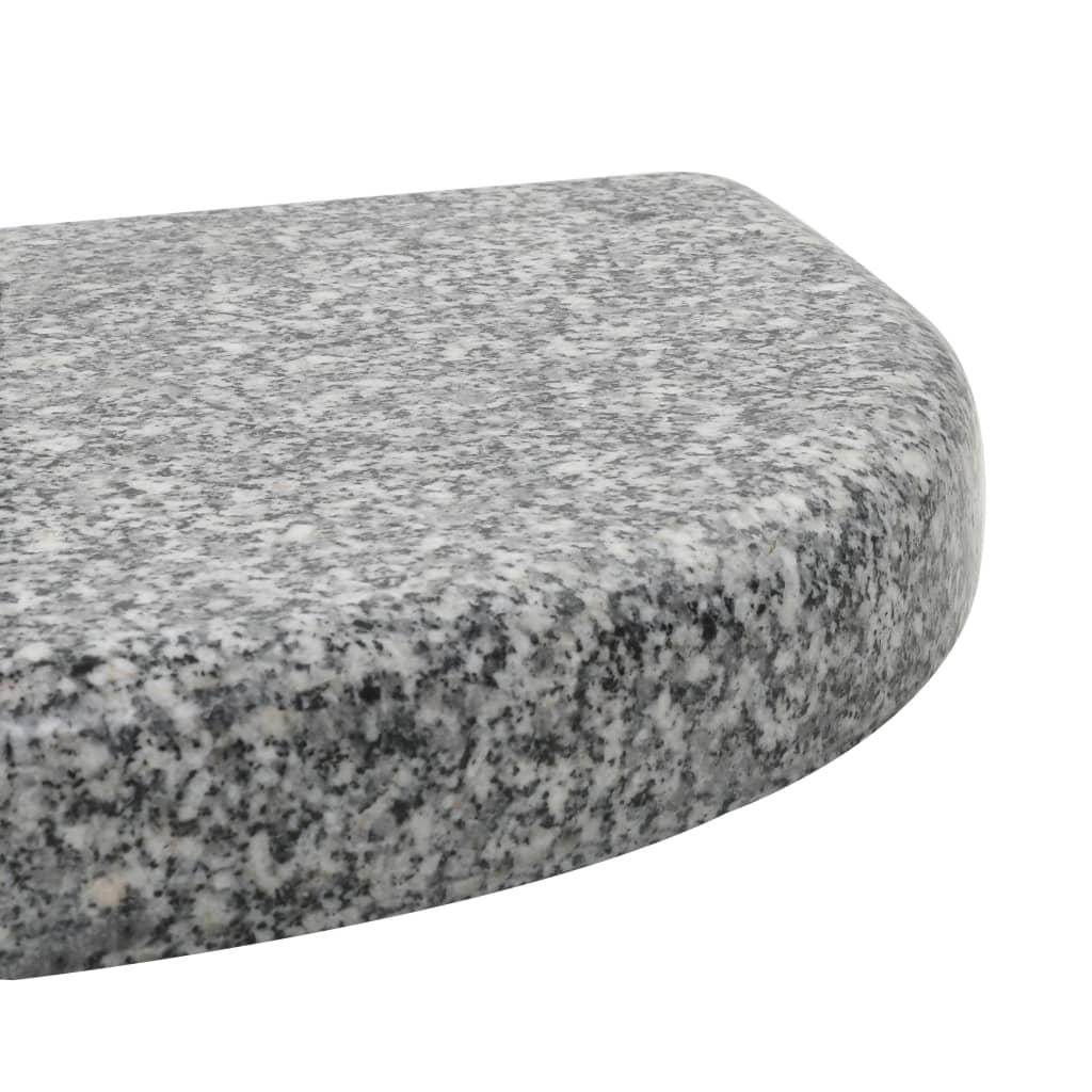 vidaXL Podstawa pod parasol, granitowa, 10 kg, zaokrąglona, szara