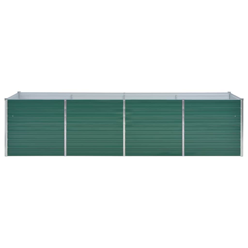 vidaXL Podwyższona donica z galwanizowanej stali 320x80x77 cm, zielona