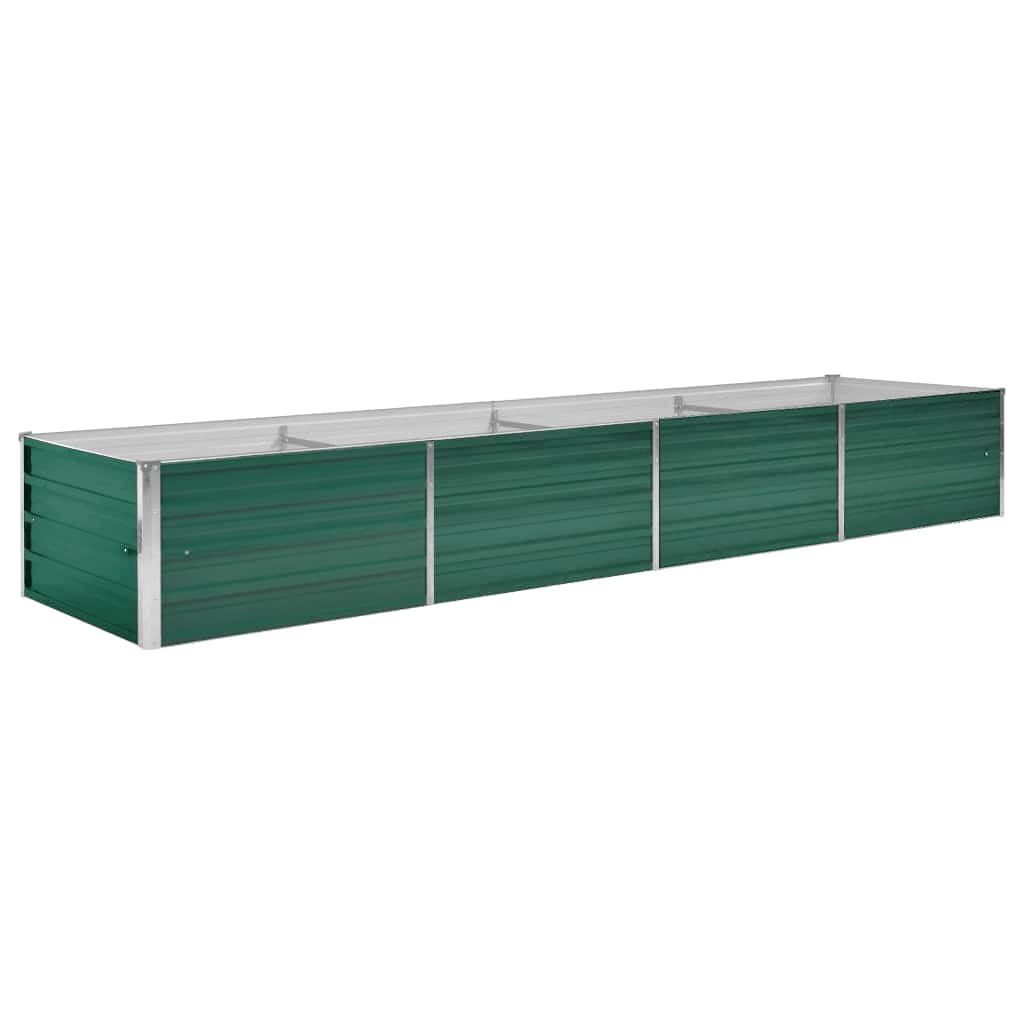 vidaXL Podwyższona donica z galwanizowanej stali 320x80x45 cm, zielona