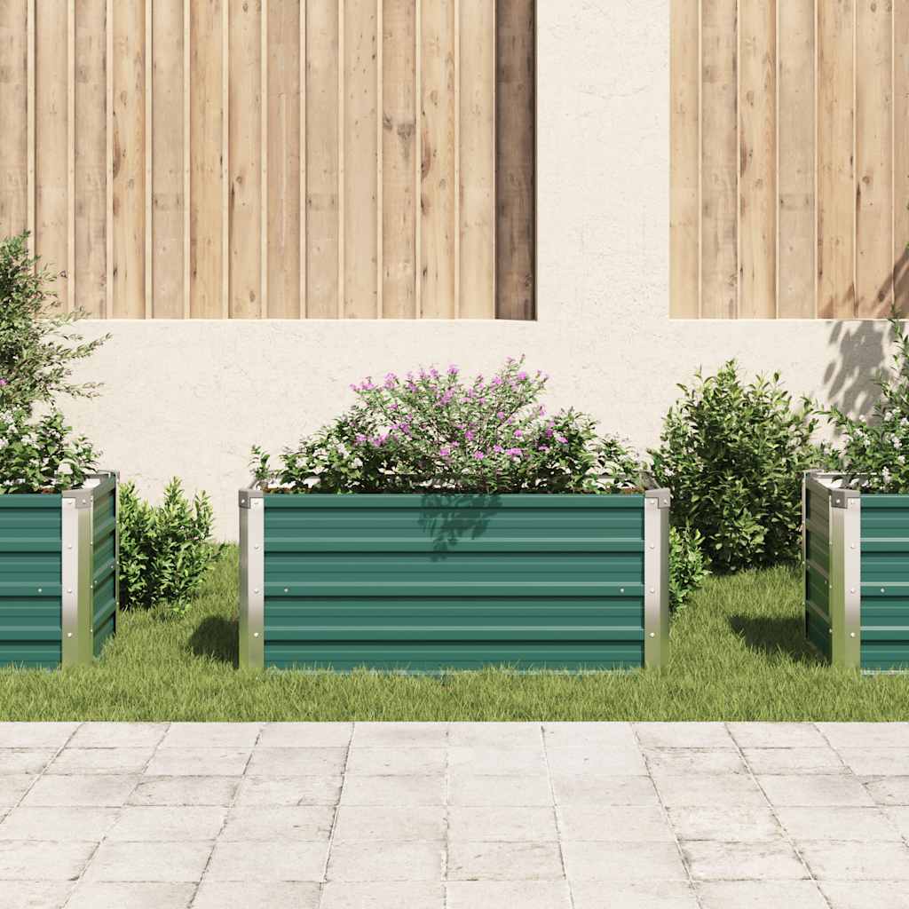 vidaXL Podwyższona donica z galwanizowanej stali 100x40x45 cm, zielona