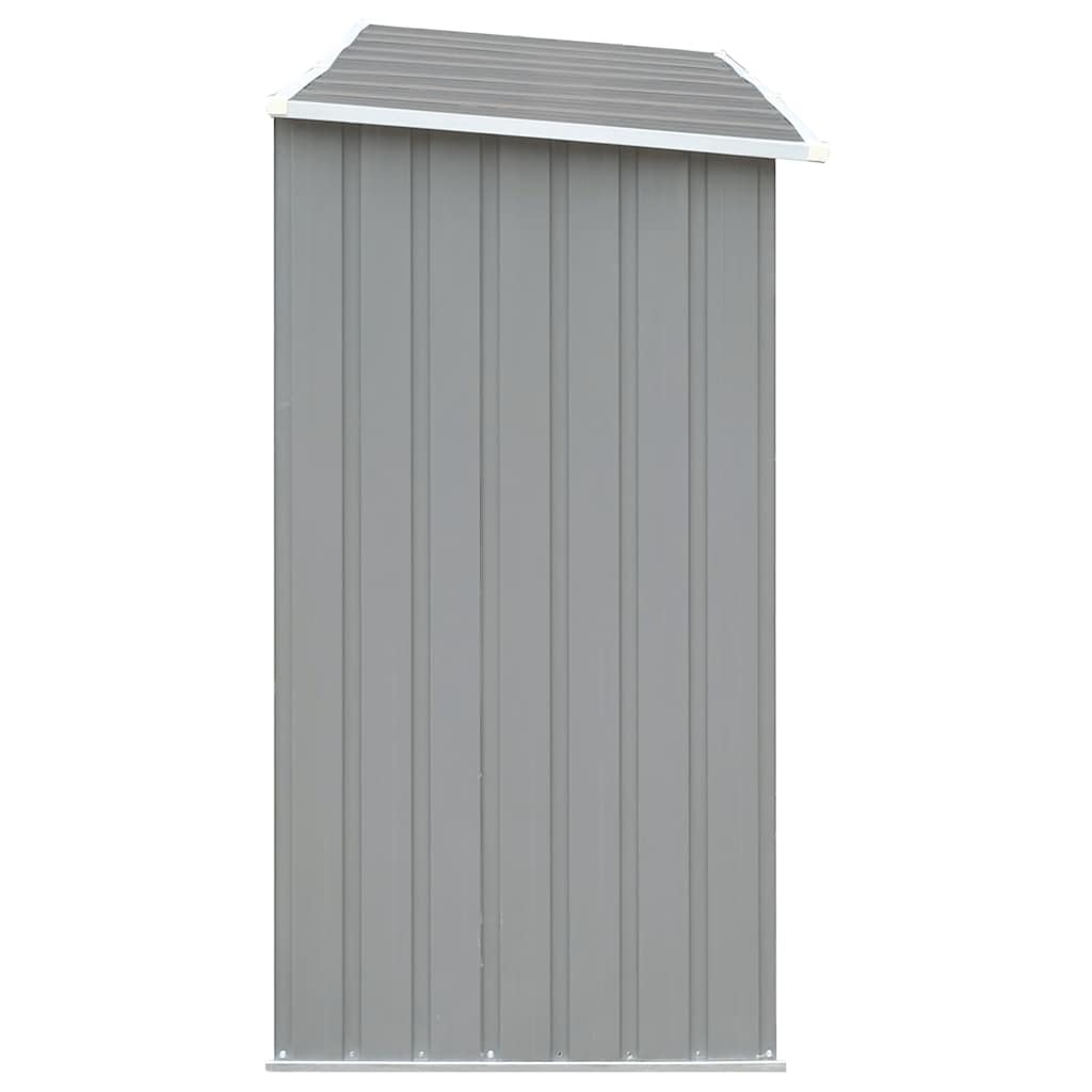 vidaXL Wiata na drewno, stal galwanizowana, 330 x 84 x 152 cm, szara
