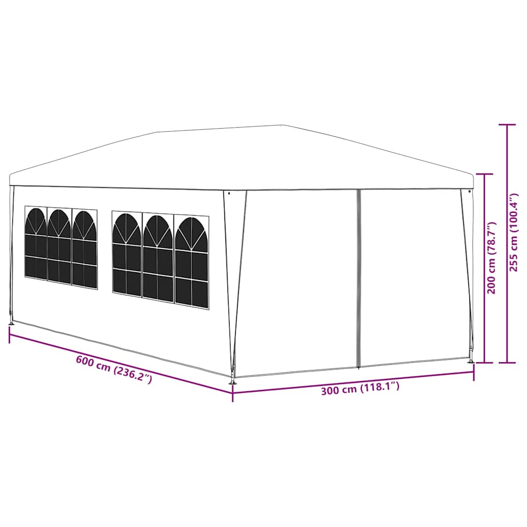 vidaXL Namiot imprezowy, 3 x 6 m, zielony