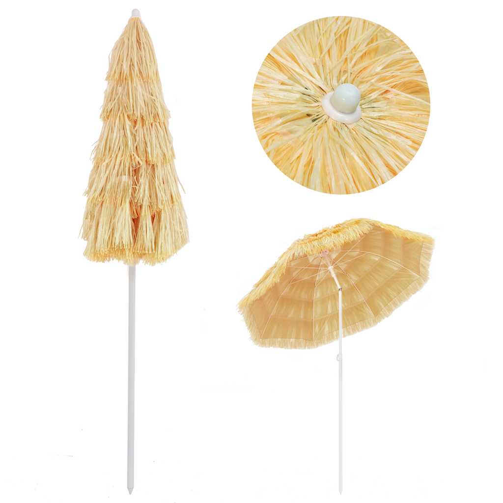 vidaXL Parasol plażowy w stylu hawajskim, naturalny, 180 cm