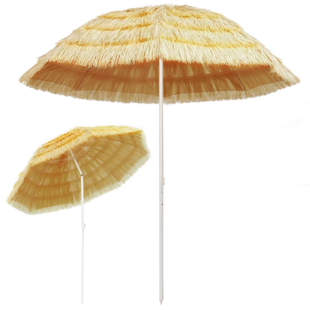 vidaXL Parasol plażowy w stylu hawajskim, naturalny, 240 cm