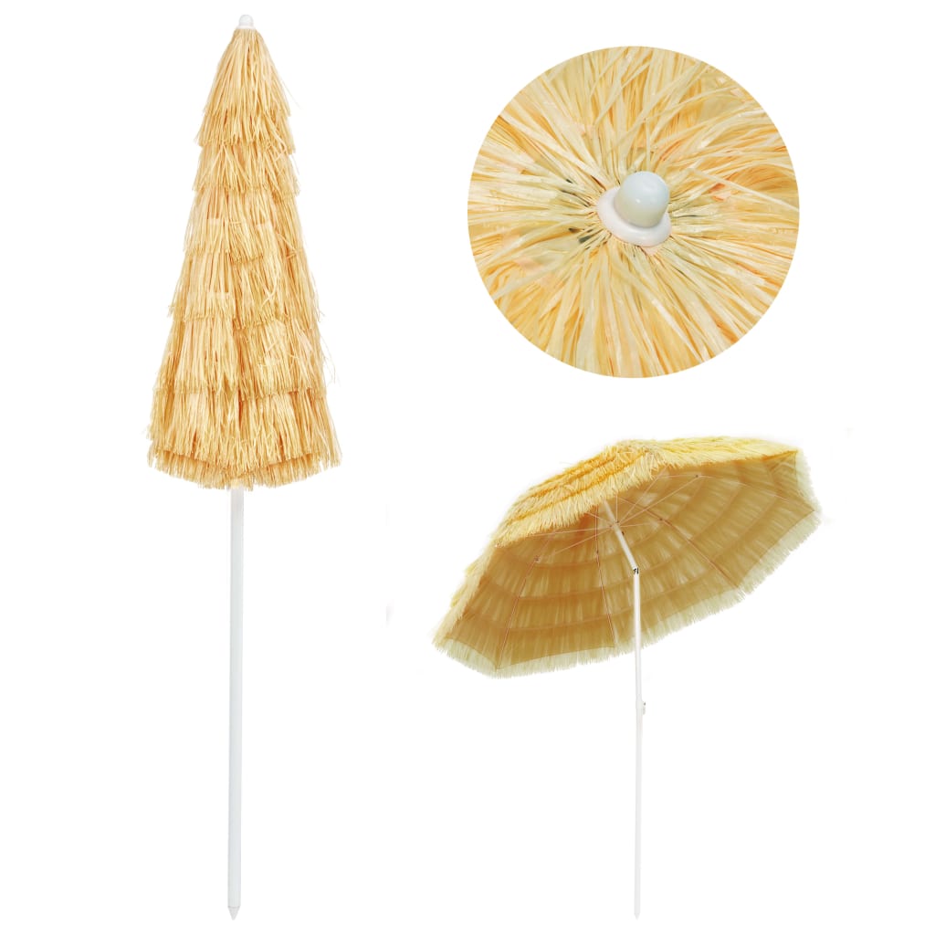 vidaXL Parasol plażowy w stylu hawajskim, naturalny, 240 cm