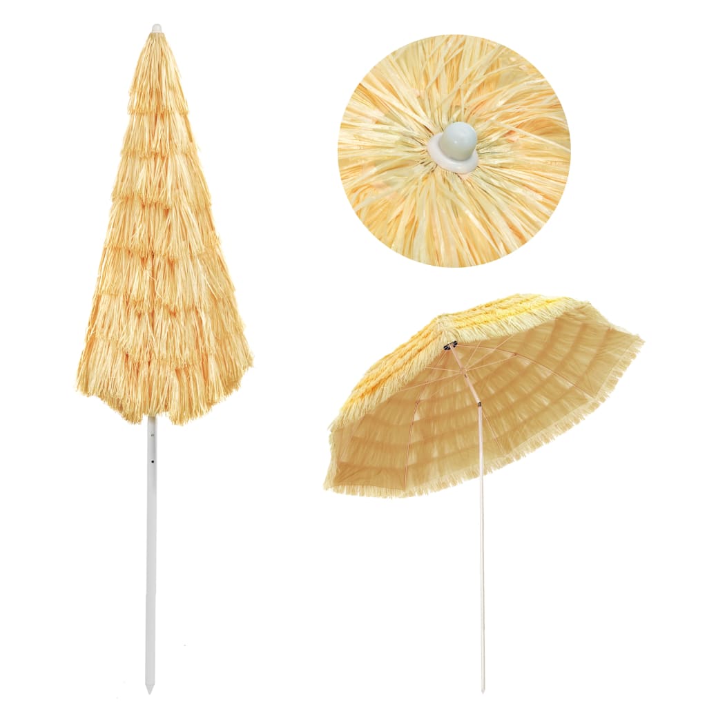 vidaXL Parasol plażowy w stylu hawajskim, naturalny, 300 cm