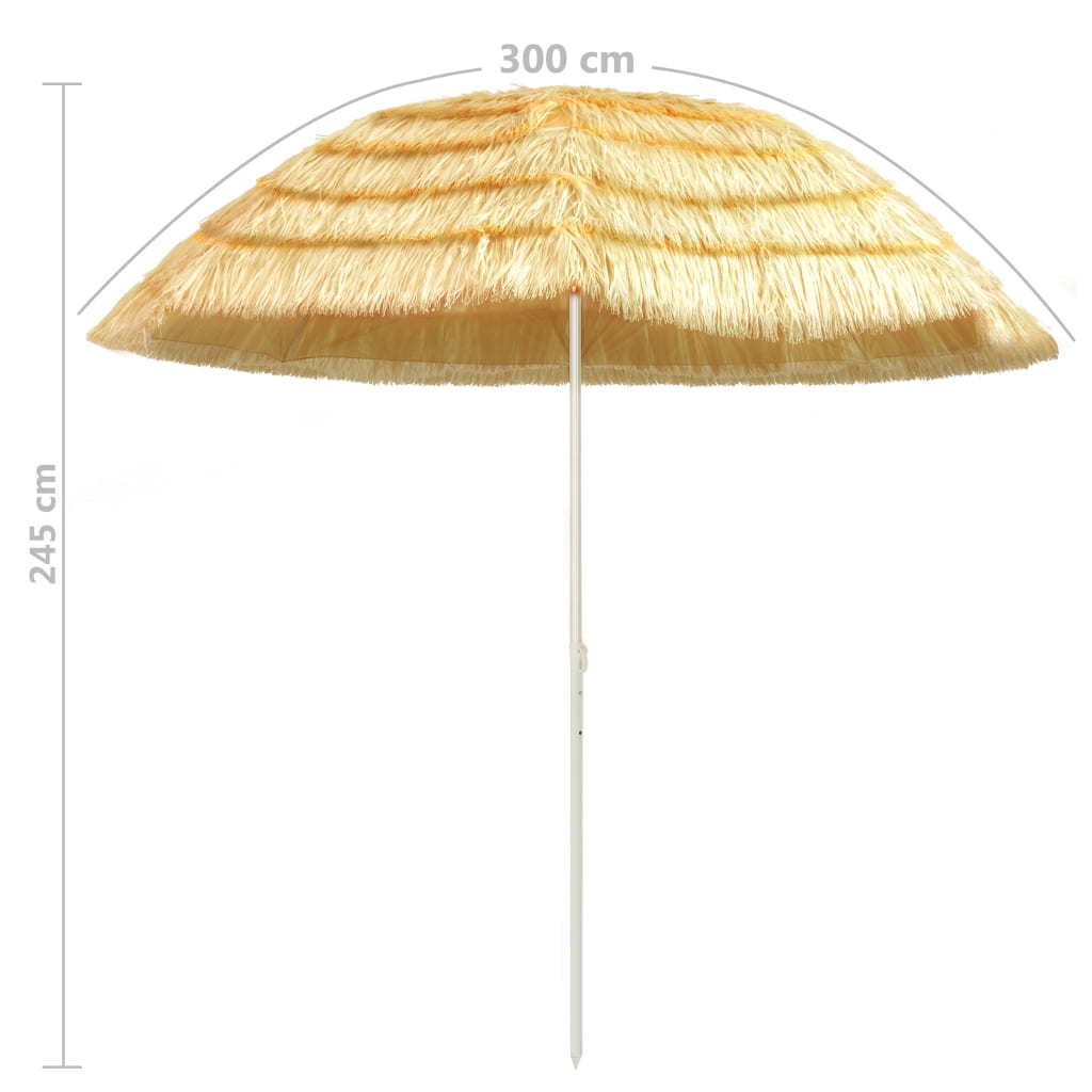 vidaXL Parasol plażowy w stylu hawajskim, naturalny, 300 cm