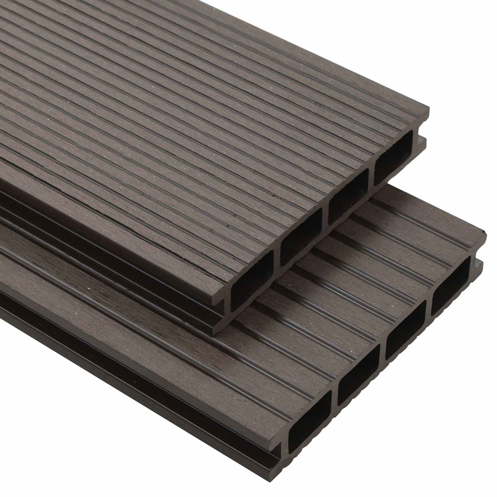 vidaXL Deska Tarasowa 6 pcs Ciemny brąz Kompozyt drewniano-plastikowy