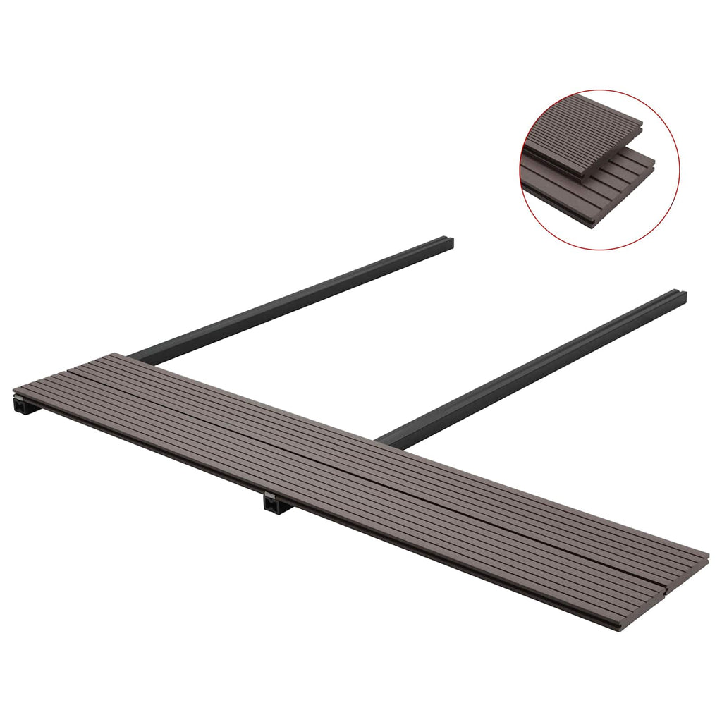vidaXL Deska Tarasowa 6 pcs Ciemny brąz Kompozyt drewniano-plastikowy
