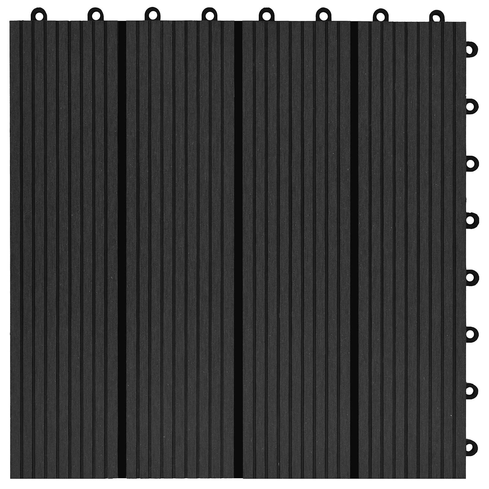 vidaXL Płytka Tarasowa 11 pcs Czarny 30 x 30 cm