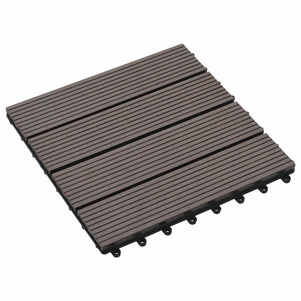 vidaXL Płytka Tarasowa 11 pcs Ciemny brąz 30 x 30 cm