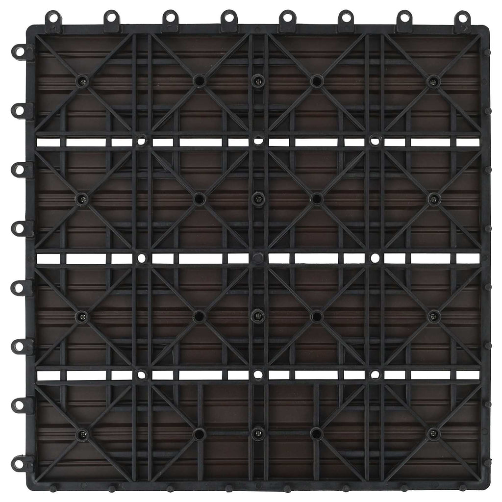 vidaXL Płytka Tarasowa 11 pcs Ciemny brąz 30 x 30 cm