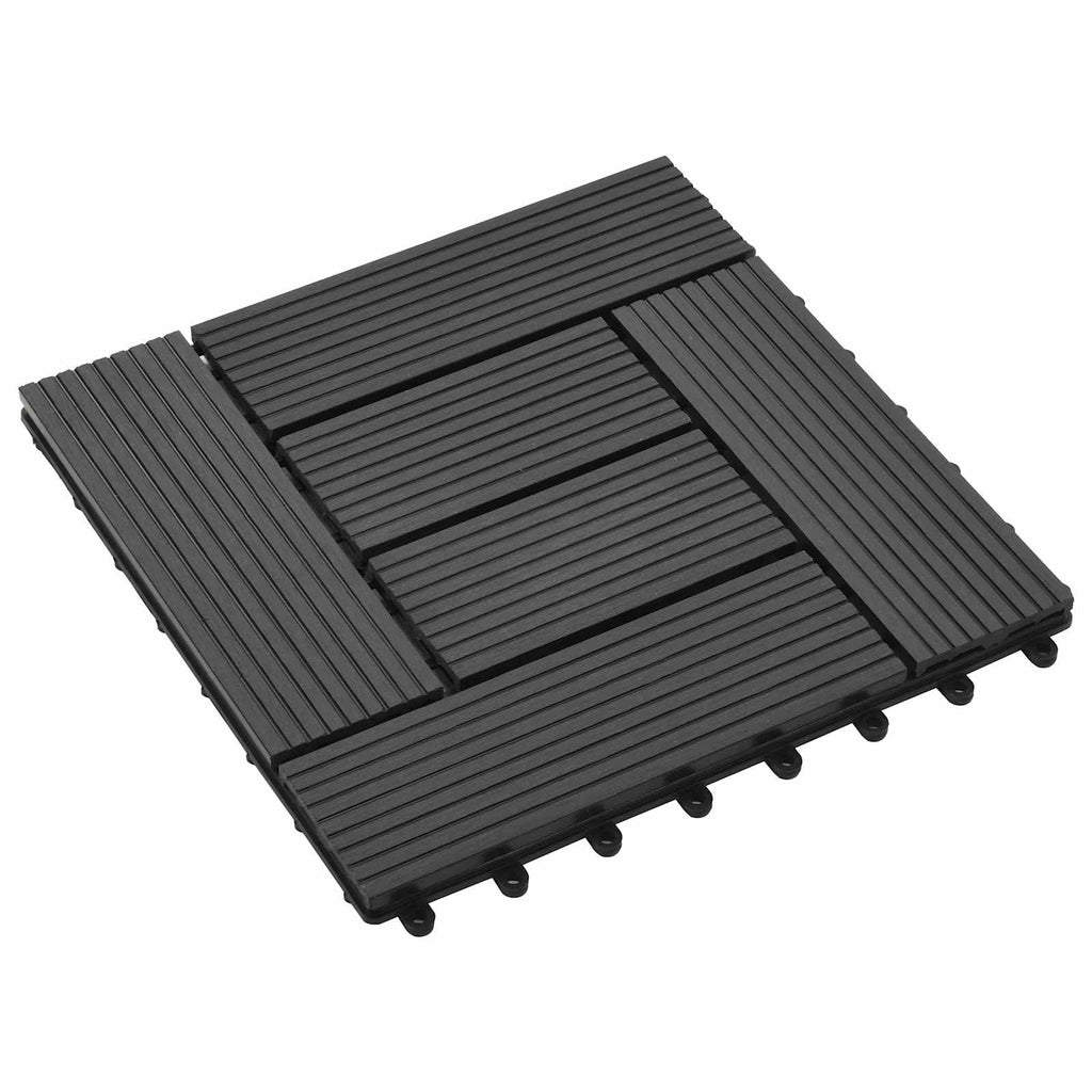 vidaXL Płytka Tarasowa 11 pcs Czarny 30 x 30 cm