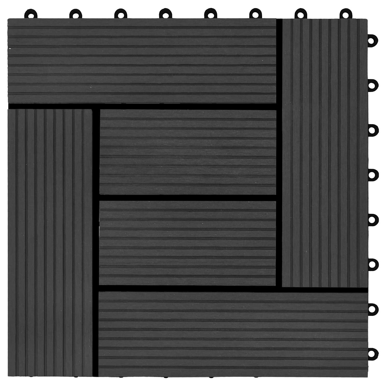 vidaXL Płytka Tarasowa 11 pcs Czarny 30 x 30 cm
