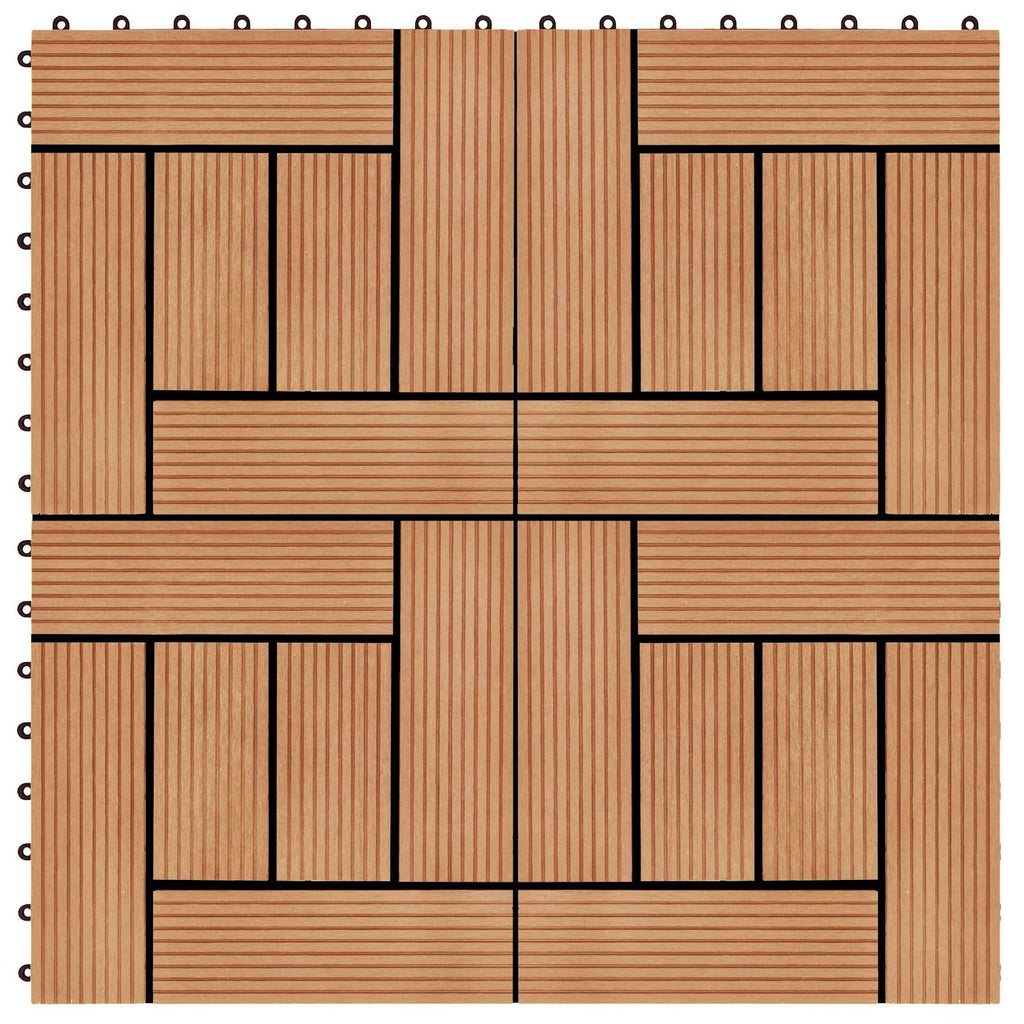 vidaXL Płytka Tarasowa 11 pcs Drewno tekowe 30 x 30 cm