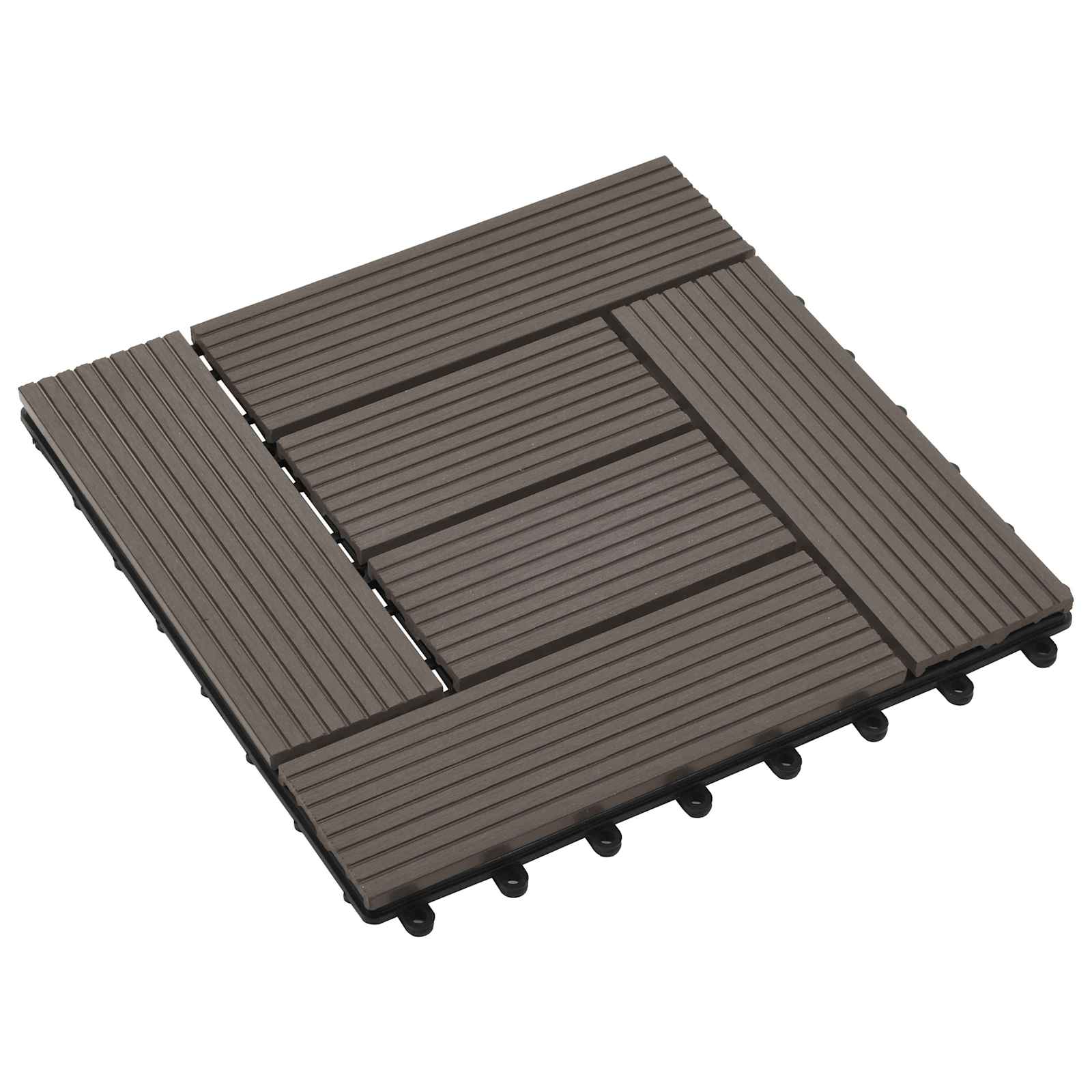 vidaXL Płytka Tarasowa 11 pcs Ciemny brąz 30 x 30 cm