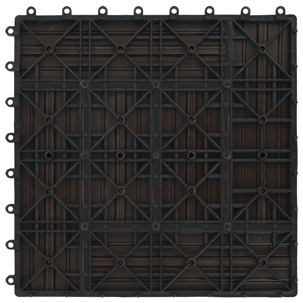 vidaXL Płytka Tarasowa 11 pcs Ciemny brąz 30 x 30 cm
