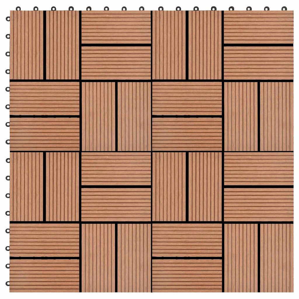 vidaXL Płytka Tarasowa 11 pcs brązowy 30 x 30 cm