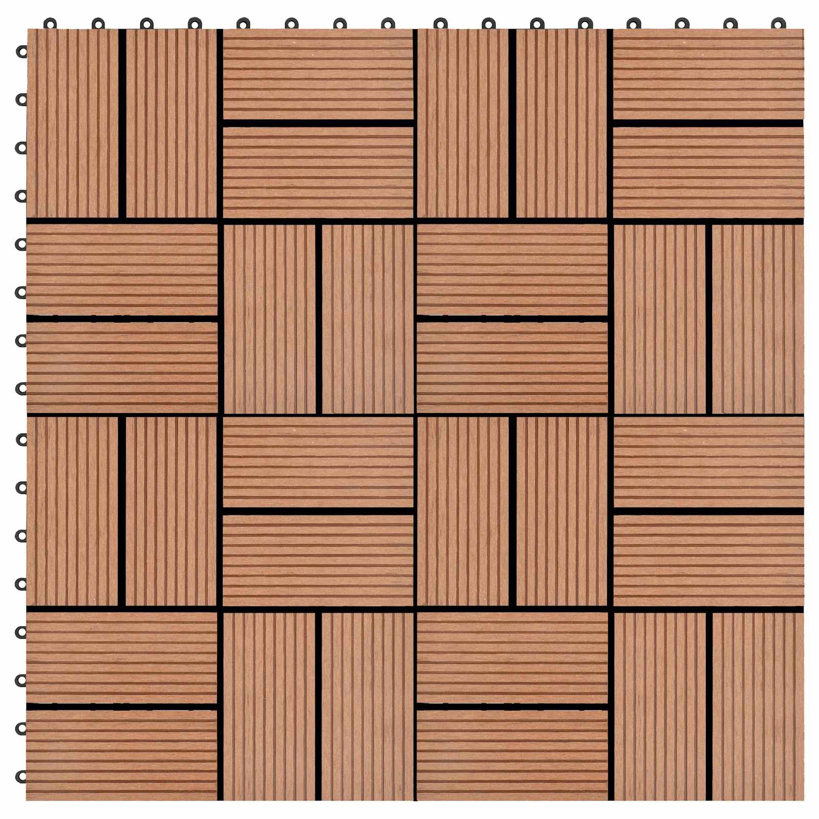 vidaXL Płytka Tarasowa 11 pcs brązowy 30 x 30 cm
