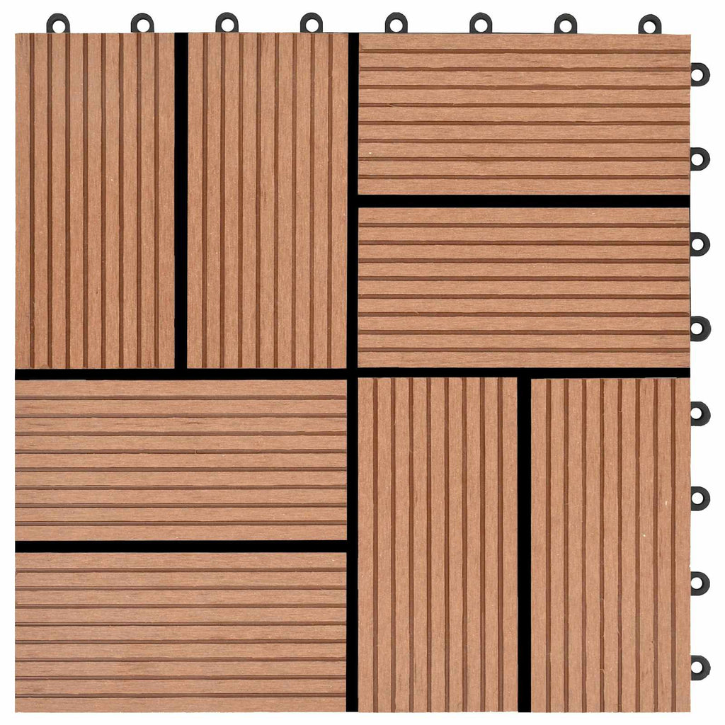vidaXL Płytka Tarasowa 11 pcs brązowy 30 x 30 cm