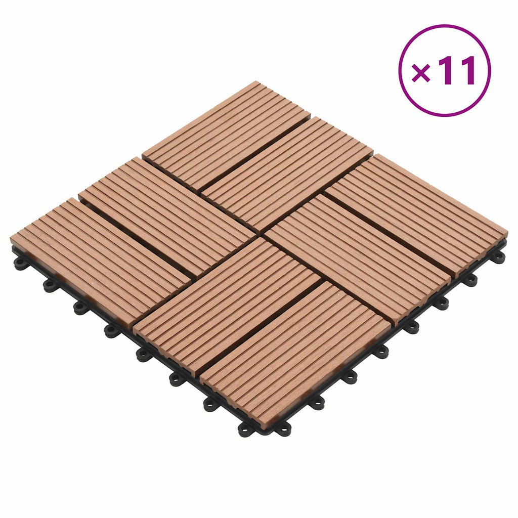 vidaXL Płytka Tarasowa 11 pcs brązowy 30 x 30 cm