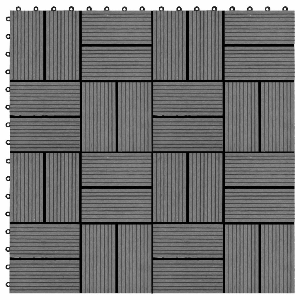 vidaXL Płytka Tarasowa 11 pcs Szary 30 x 30 cm