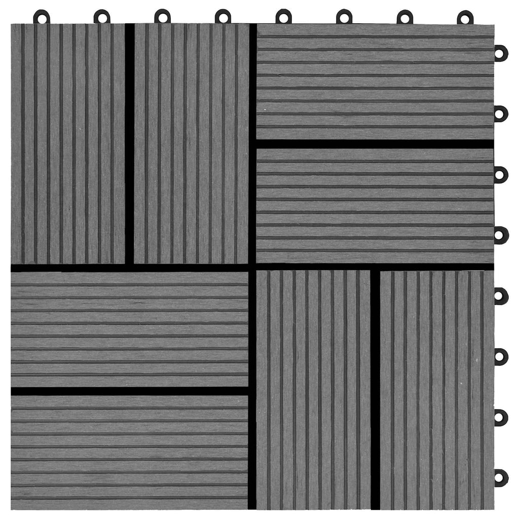 vidaXL Płytka Tarasowa 11 pcs Szary 30 x 30 cm