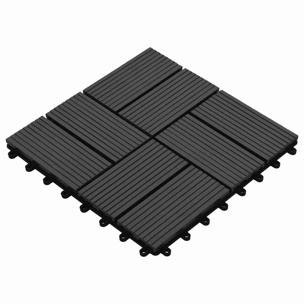 vidaXL Płytka Tarasowa 11 pcs Czarny 30 x 30 cm