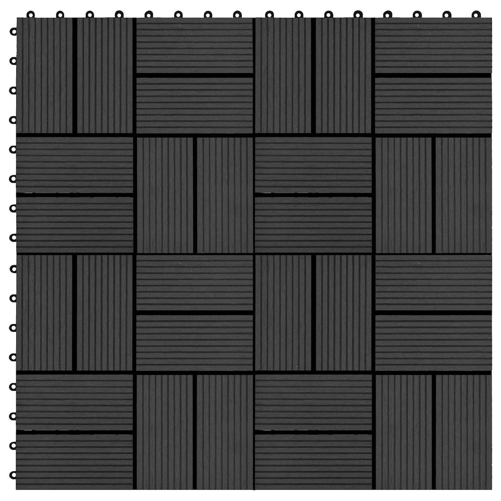 vidaXL Płytka Tarasowa 11 pcs Czarny 30 x 30 cm