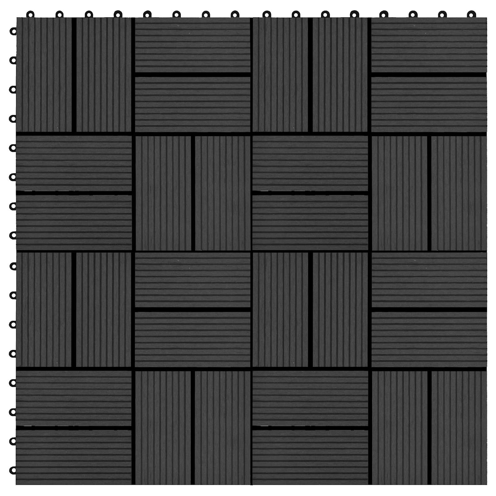 vidaXL Płytka Tarasowa 11 pcs Czarny 30 x 30 cm