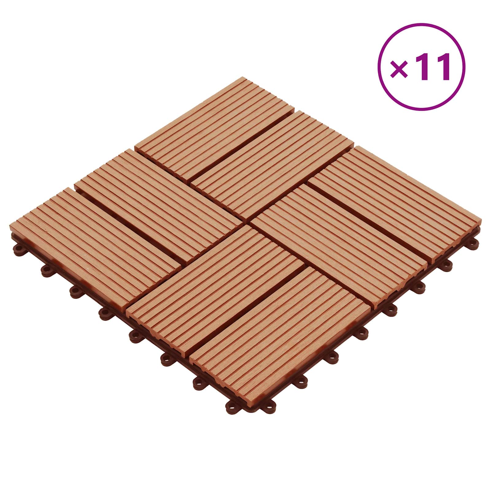 vidaXL Płytka Tarasowa 11 pcs Drewno tekowe 30 x 30 cm