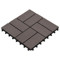 vidaXL Płytka Tarasowa 11 pcs Ciemny brąz 30 x 30 cm