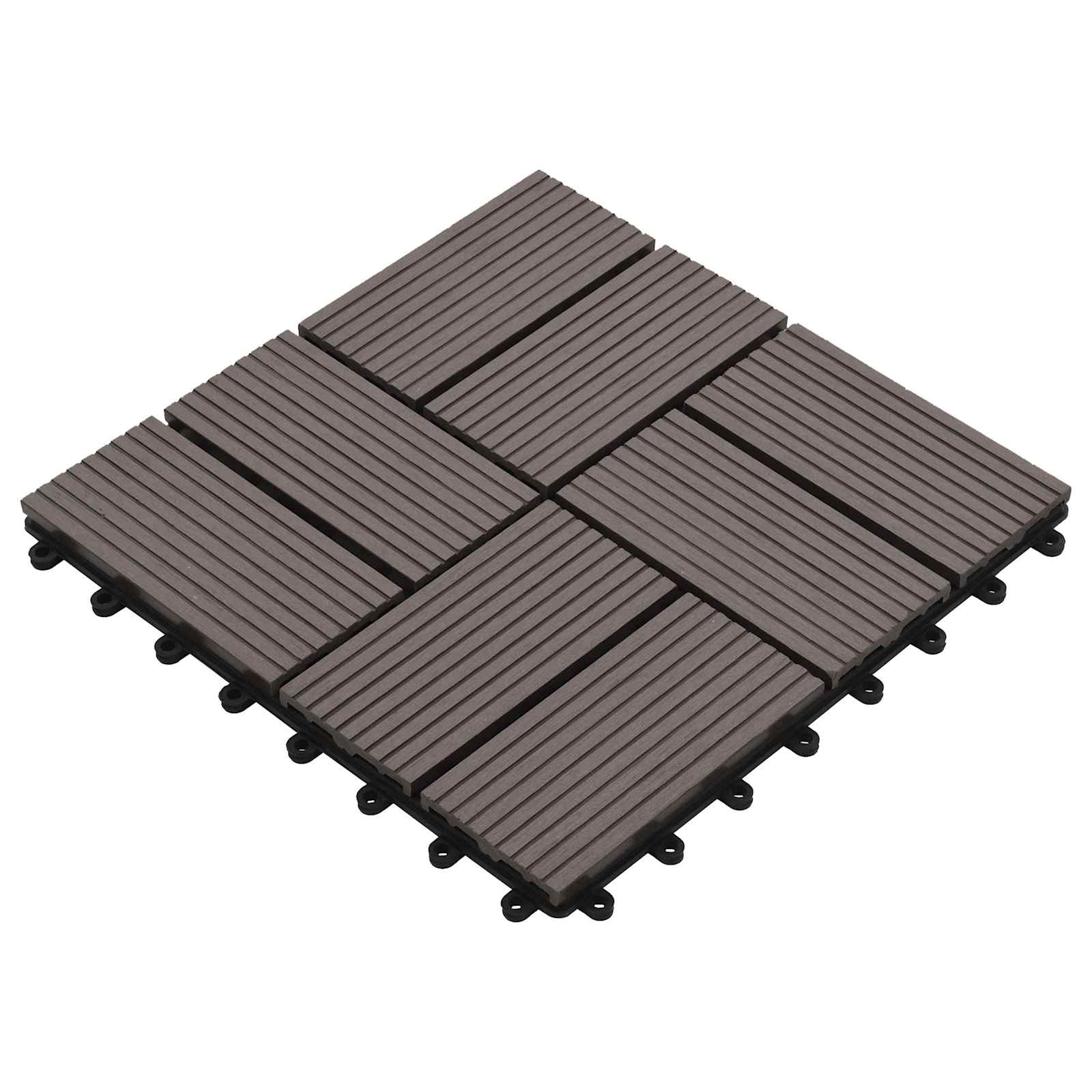 vidaXL Płytka Tarasowa 11 pcs Ciemny brąz 30 x 30 cm