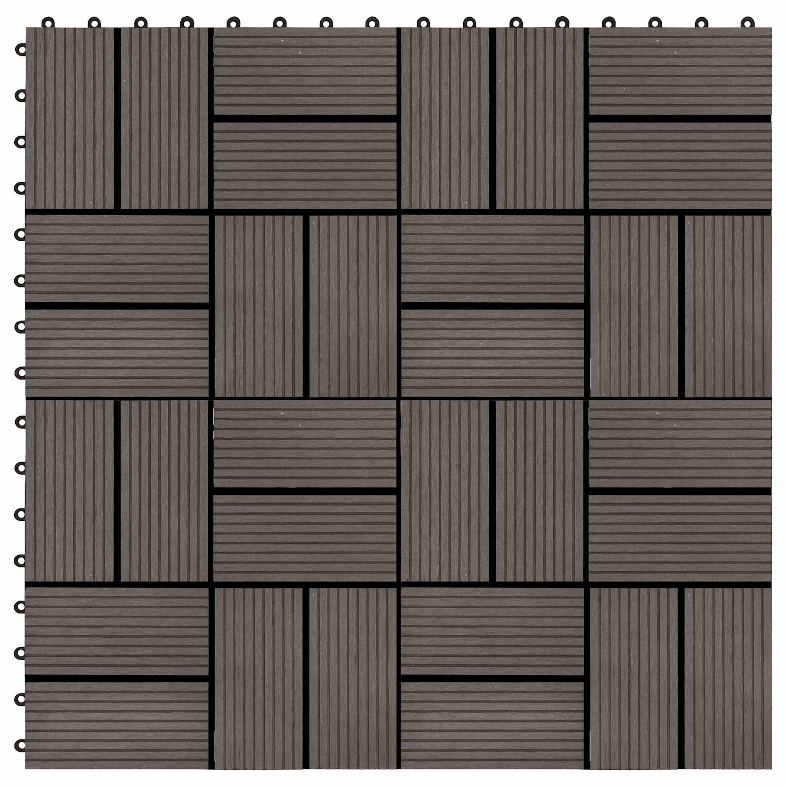 vidaXL Płytka Tarasowa 11 pcs Ciemny brąz 30 x 30 cm