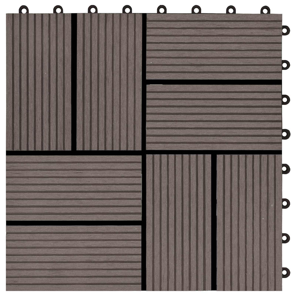 vidaXL Płytka Tarasowa 11 pcs Ciemny brąz 30 x 30 cm
