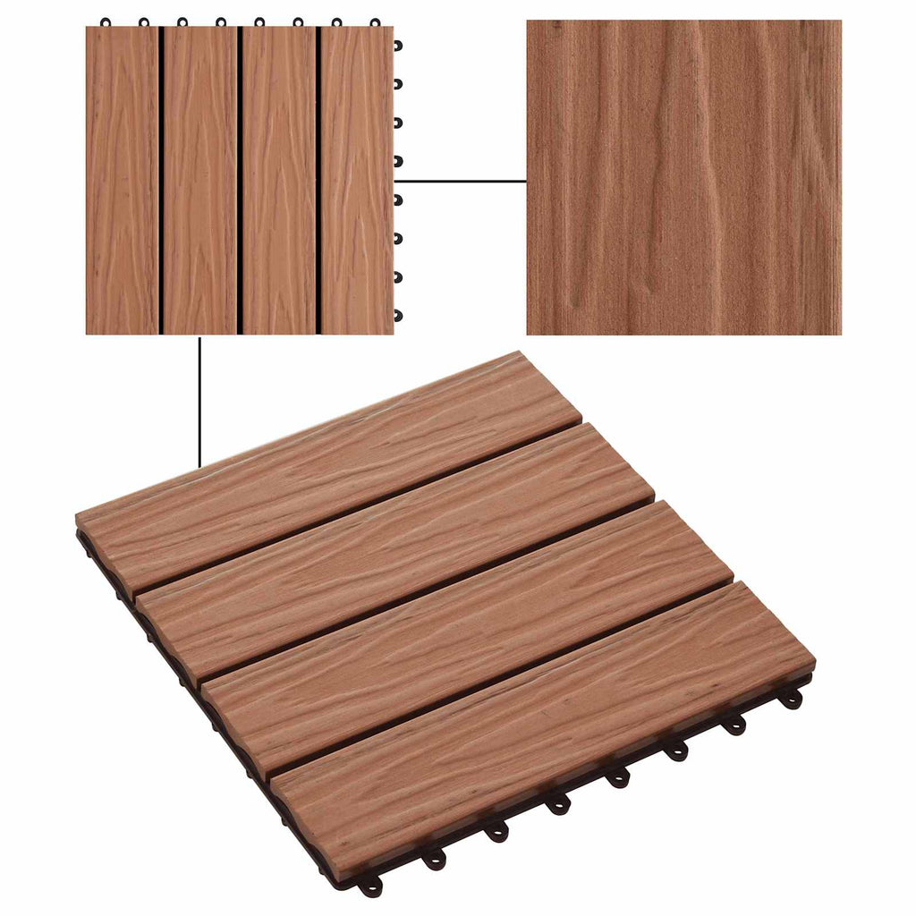 vidaXL Płytka Tarasowa Projekt 3D 11 pcs Jasny Brąz 30 x 30 cm