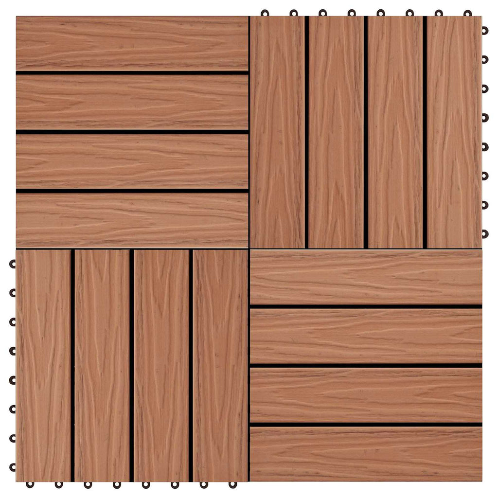 vidaXL Płytka Tarasowa Projekt 3D 11 pcs Jasny Brąz 30 x 30 cm