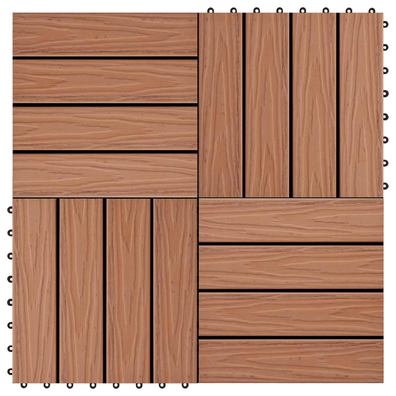 vidaXL Płytka Tarasowa Projekt 3D 11 pcs Jasny Brąz 30 x 30 cm