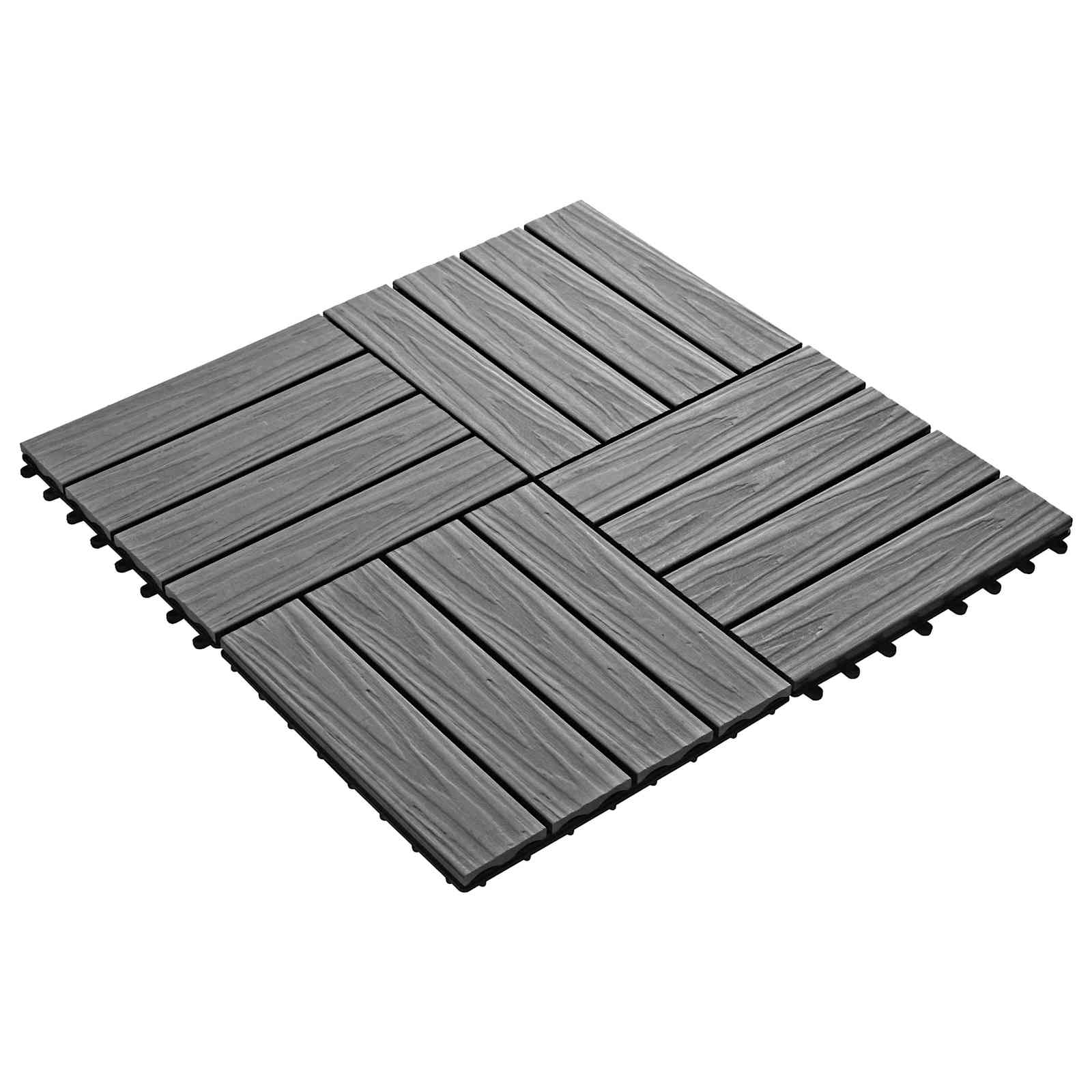 vidaXL Płytka Tarasowa Projekt 3D 11 pcs Szary 30 x 30 cm