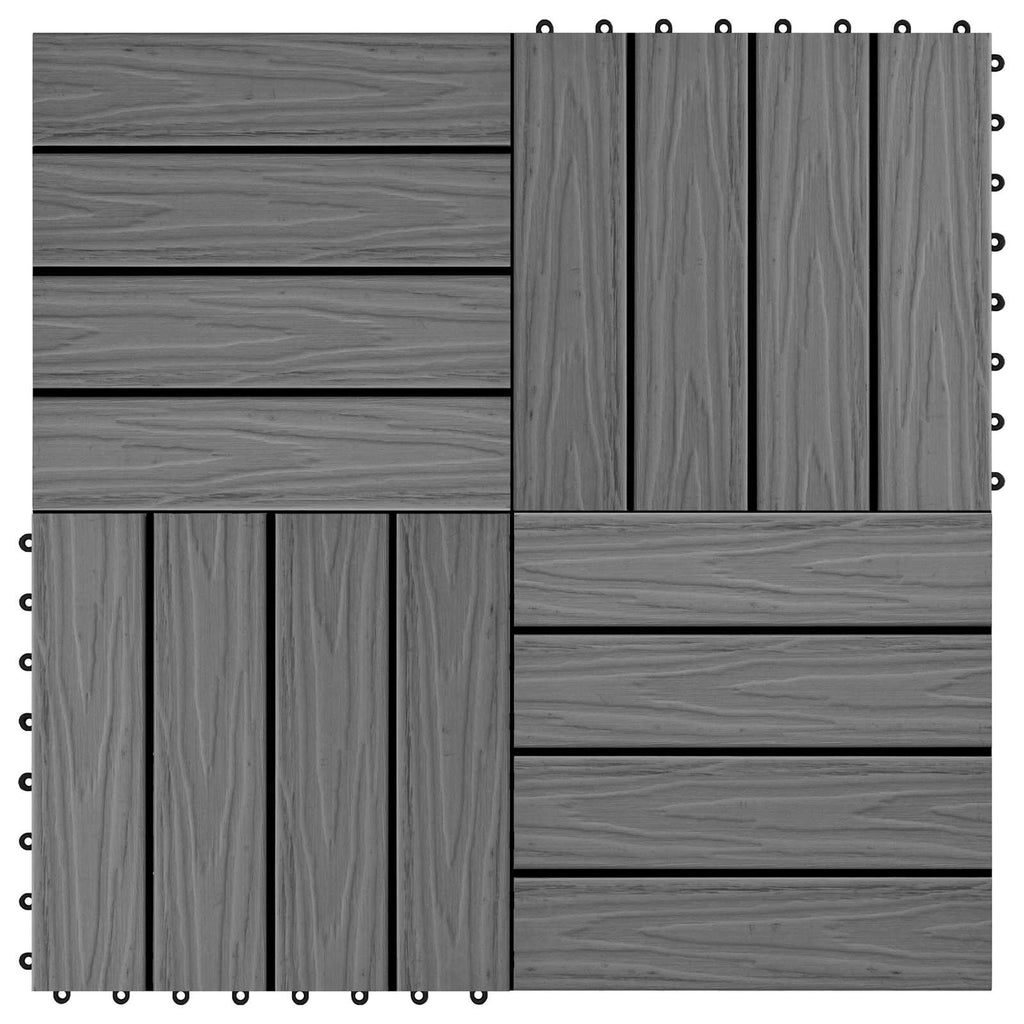 vidaXL Płytka Tarasowa Projekt 3D 11 pcs Szary 30 x 30 cm