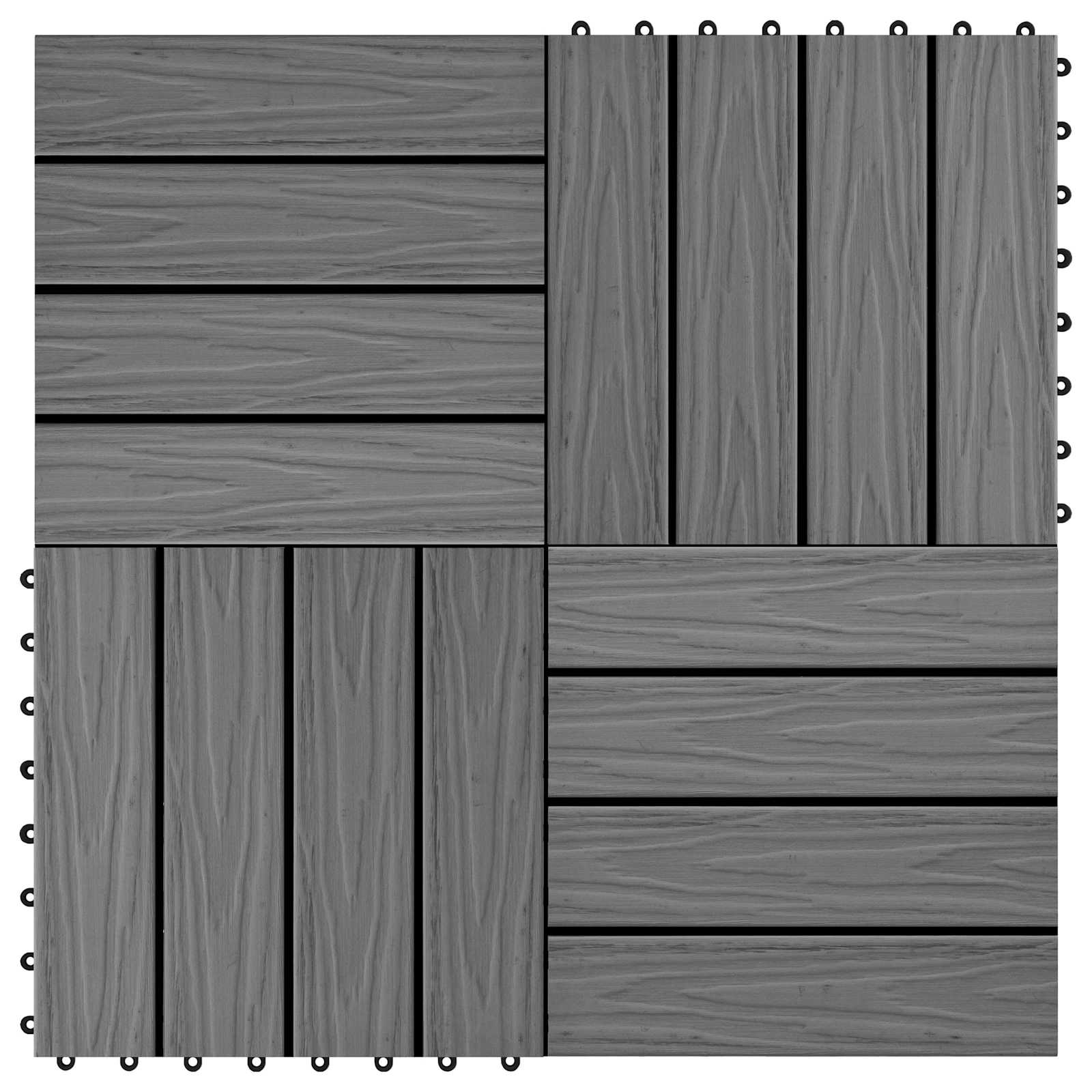 vidaXL Płytka Tarasowa Projekt 3D 11 pcs Szary 30 x 30 cm