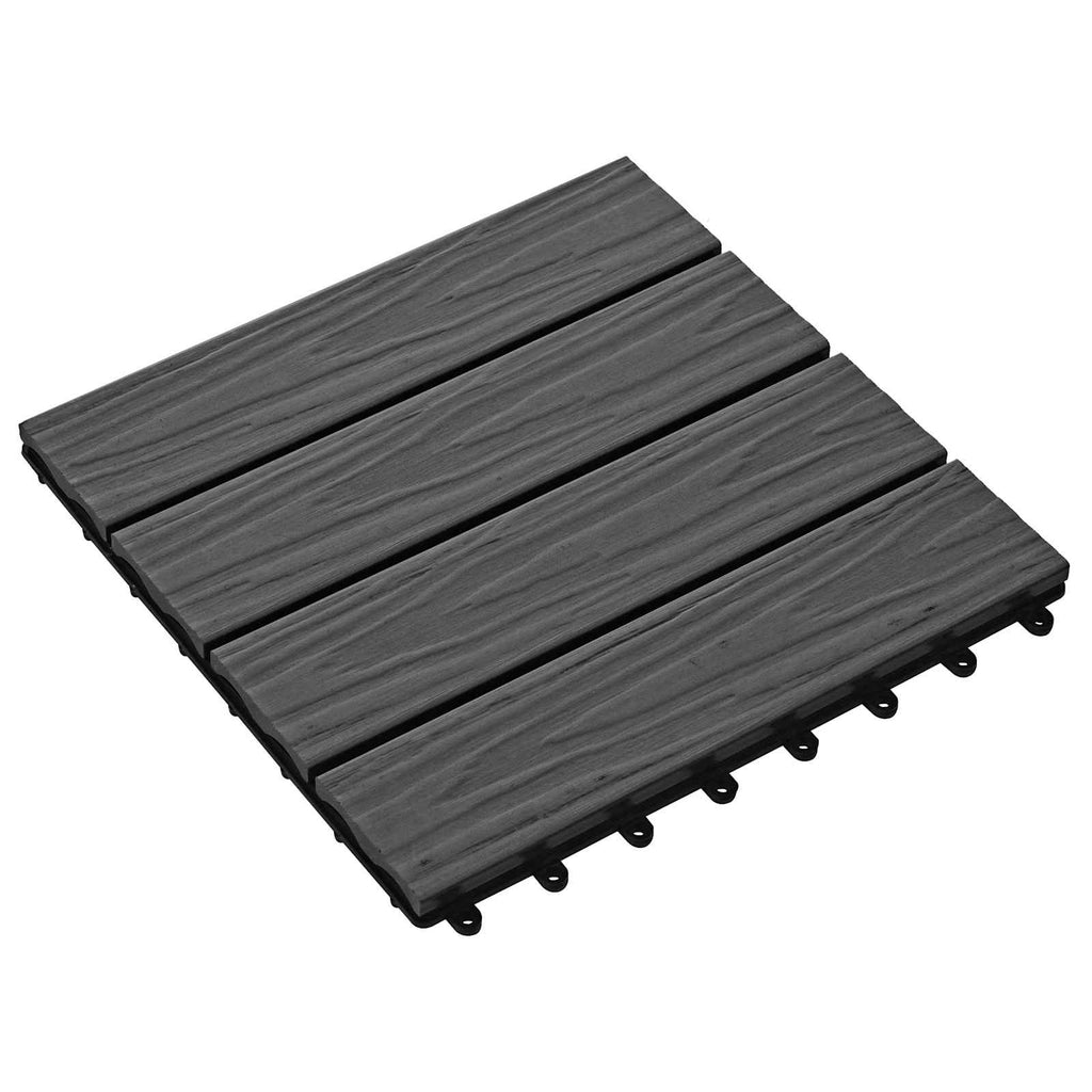 vidaXL Płytka Tarasowa Projekt 3D 11 pcs Czarny 30 x 30 cm