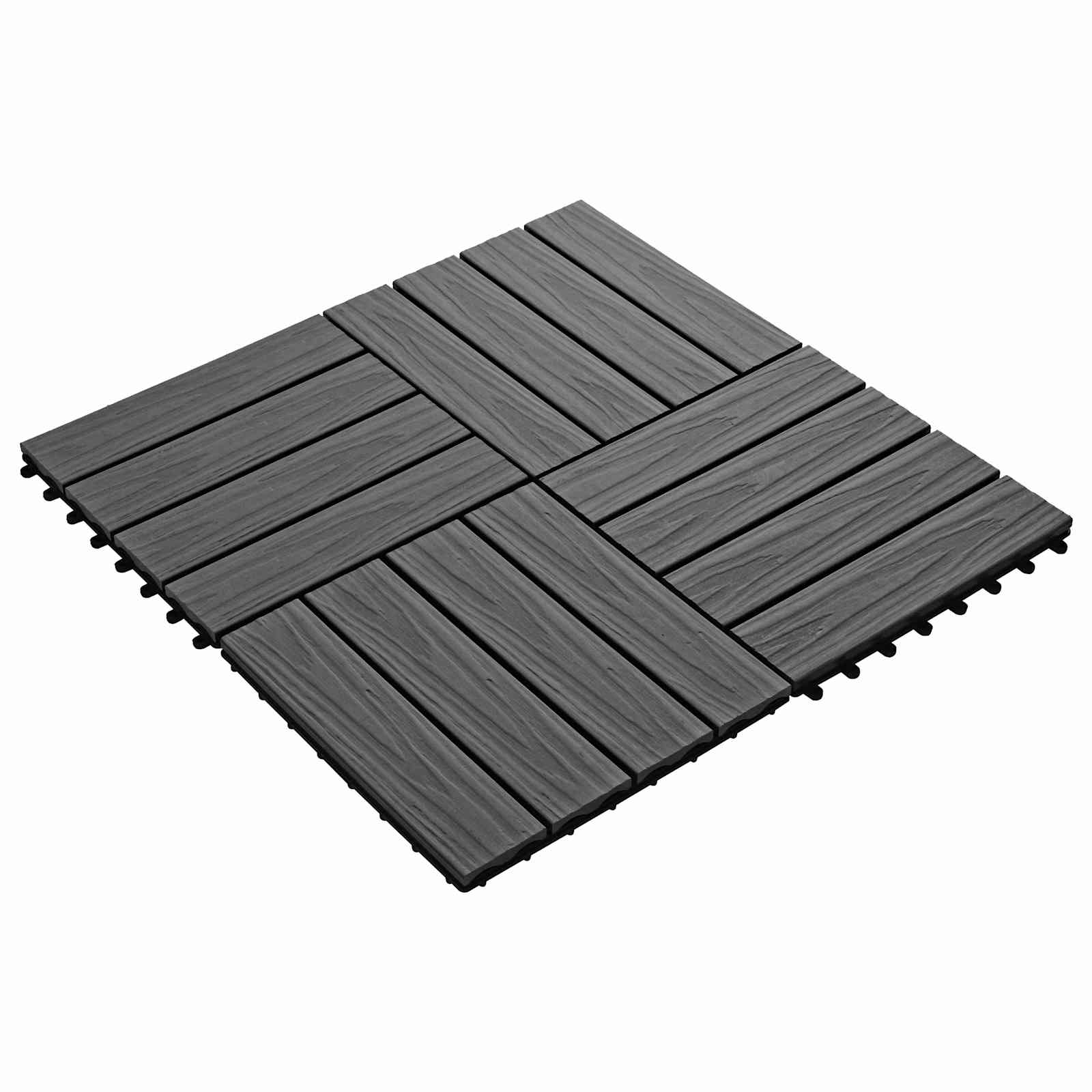 vidaXL Płytka Tarasowa Projekt 3D 11 pcs Czarny 30 x 30 cm