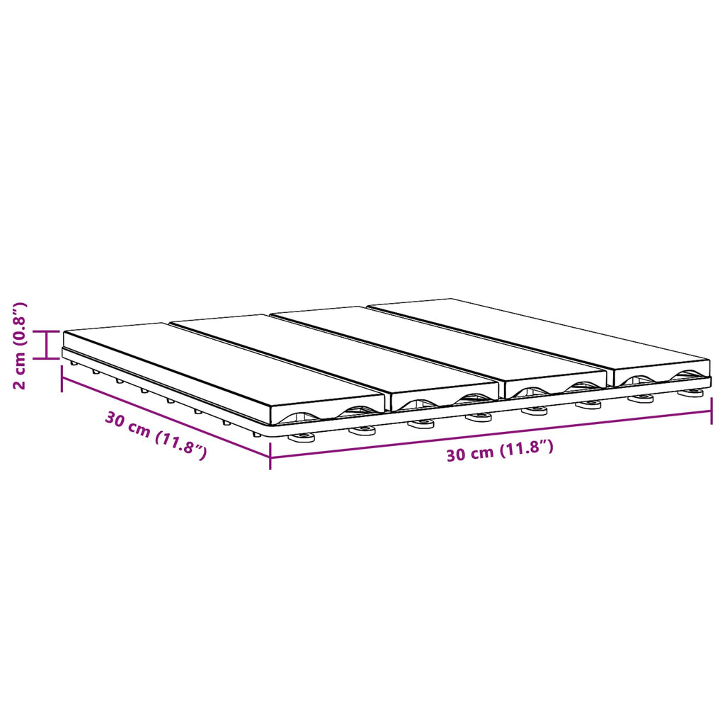vidaXL Płytka Tarasowa Projekt 3D 11 pcs Czarny 30 x 30 cm