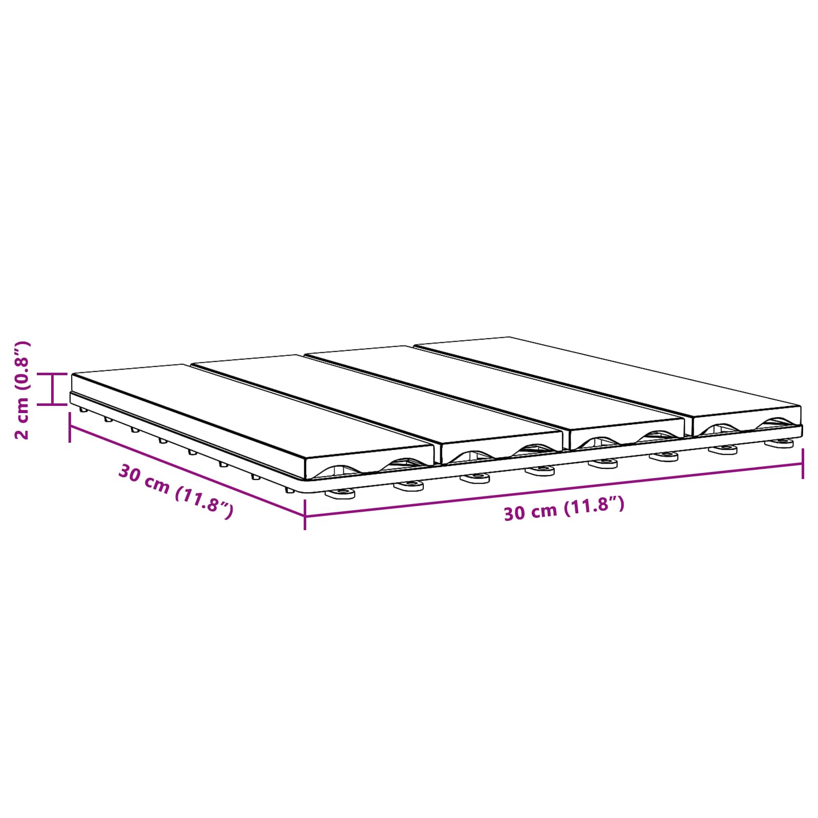 vidaXL Płytka Tarasowa Projekt 3D 11 pcs Czarny 30 x 30 cm