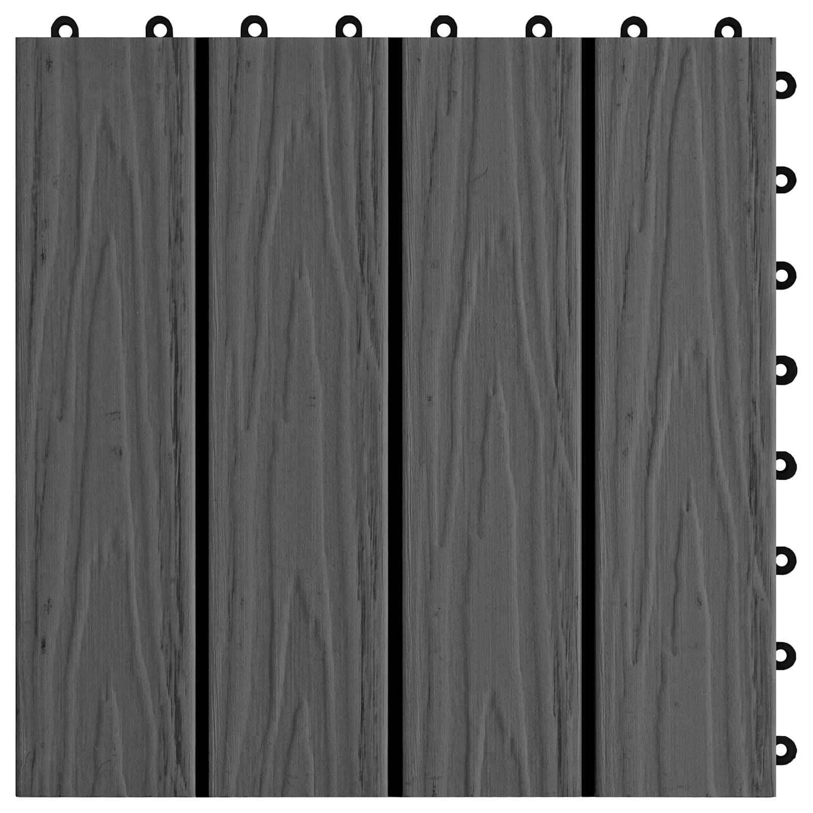 vidaXL Płytka Tarasowa Projekt 3D 11 pcs Czarny 30 x 30 cm