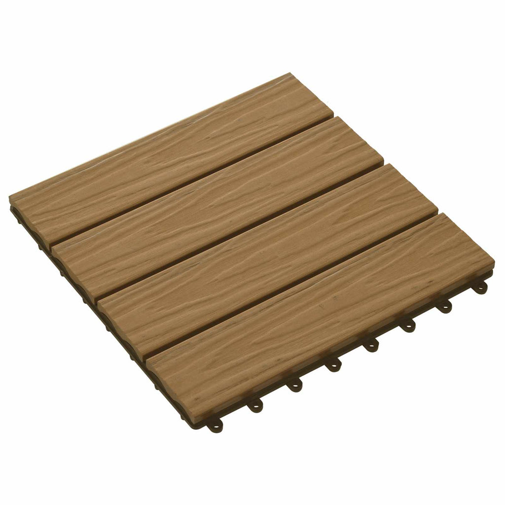 vidaXL Płytka Tarasowa Projekt 3D 11 pcs Drewno tekowe 30 x 30 cm