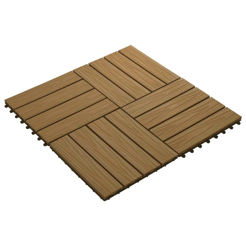 vidaXL Płytka Tarasowa Projekt 3D 11 pcs Drewno tekowe 30 x 30 cm
